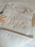 Gigoteuse molletonnée en gaze de coton beige 0/6mois ou 6/24 mois
