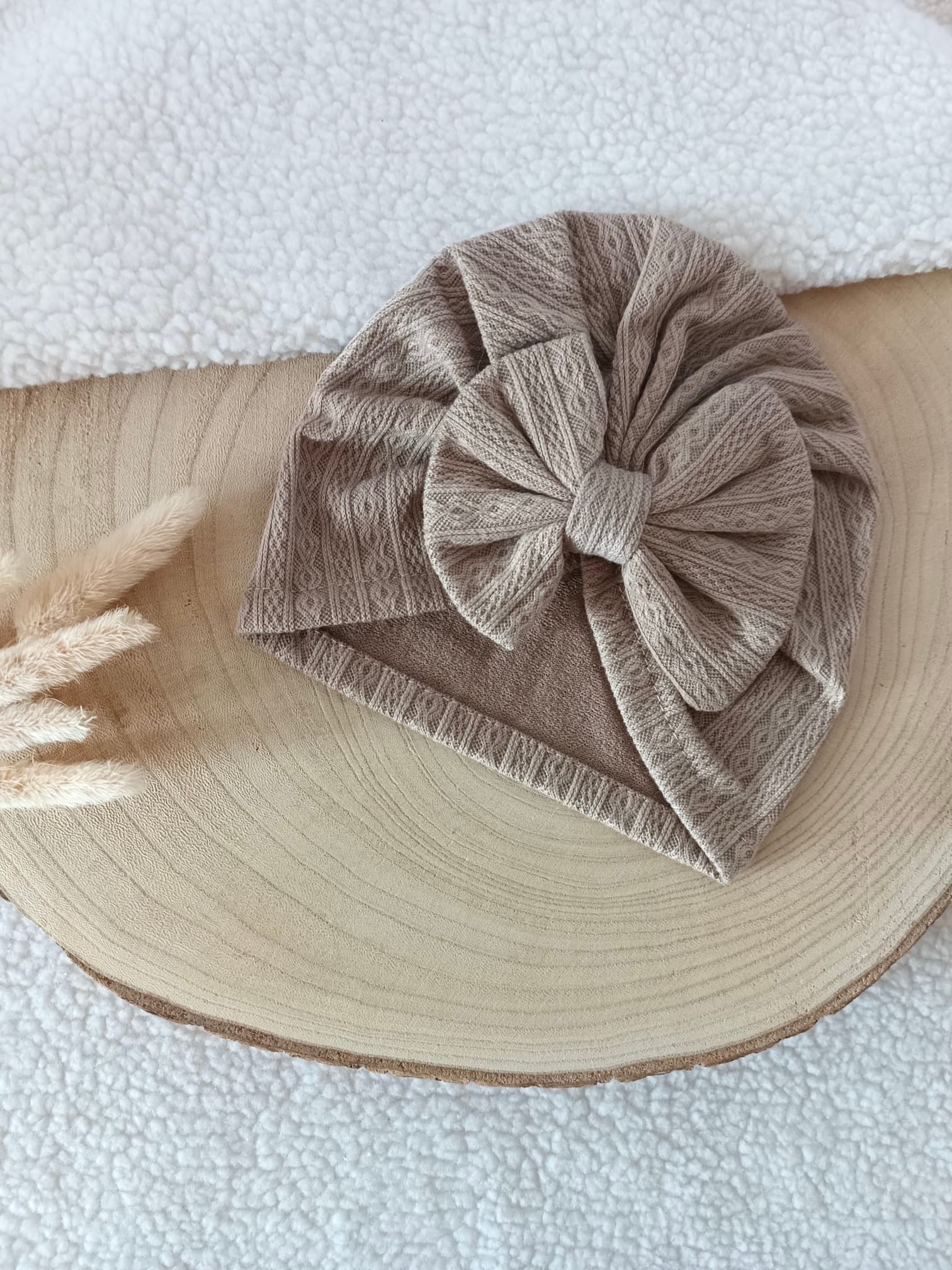 Lot turbans crème/beige/marron 0/6 mois