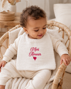 Bavoir personnalisé bébé en gaze de coton