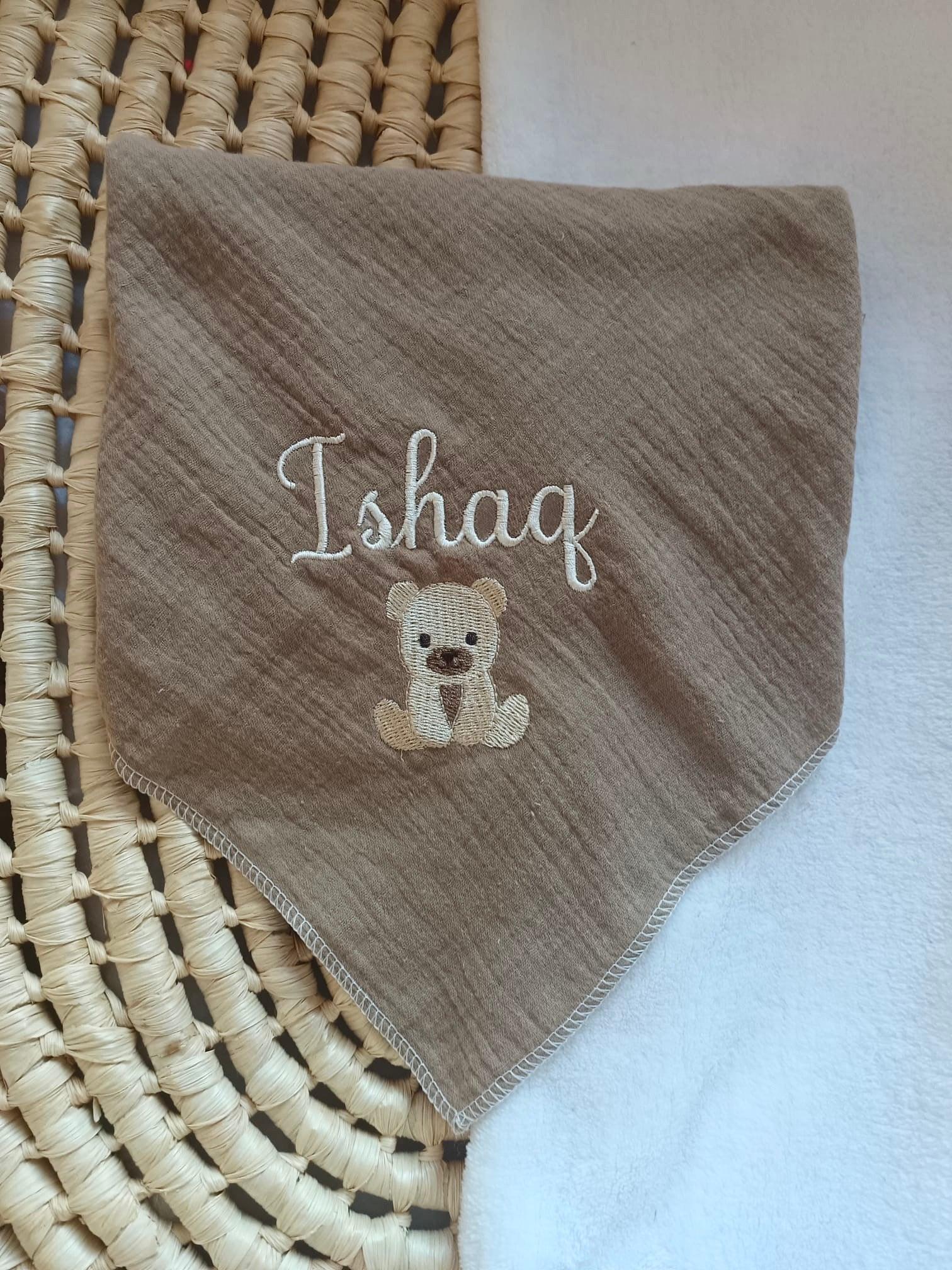 Lange personnalisé bébé en gaze de coton