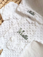 Pyjama naissance personnalisé minky – ensemble 3 pièces bébé