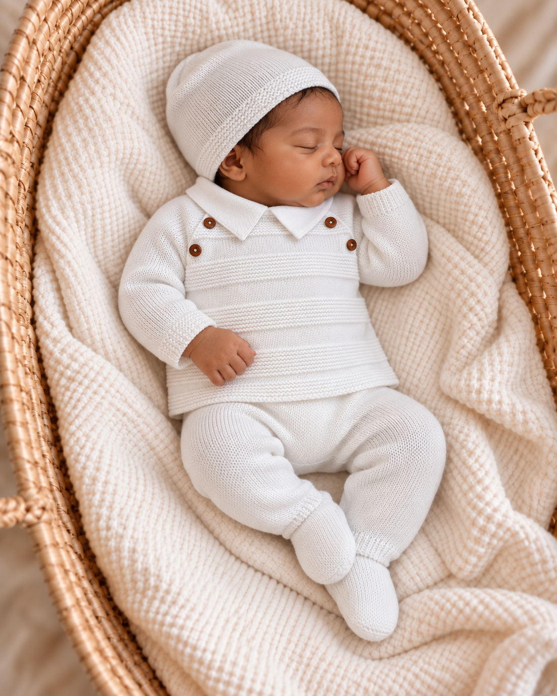 Ensemble naissance en maille personnalisé - Héritage