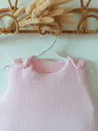 Gigoteuse molletonnée en gaze de coton rose