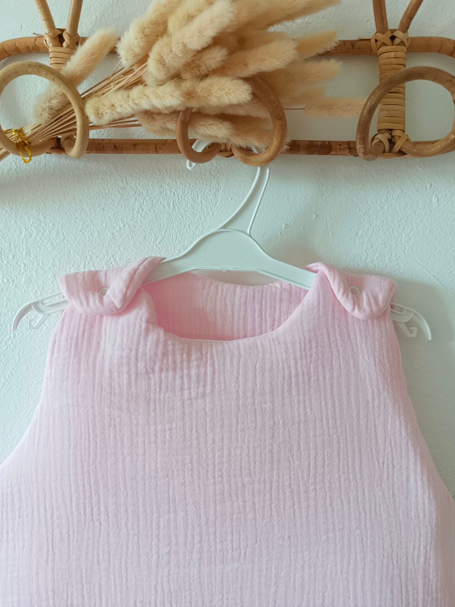 Gigoteuse molletonnée en gaze de coton rose