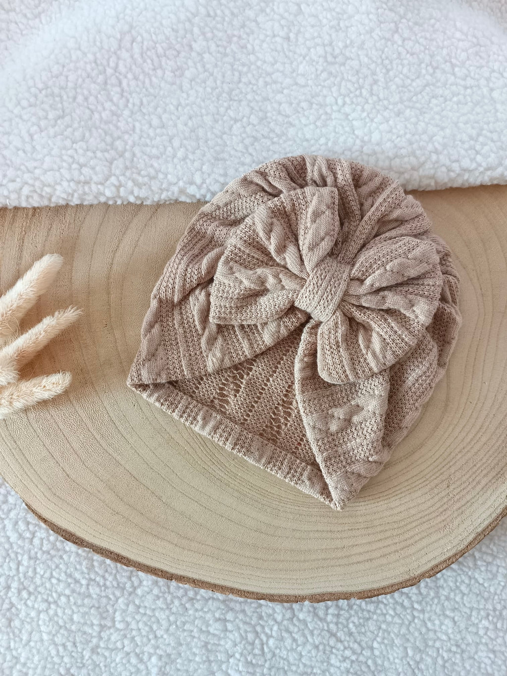 Lot turbans blanc/crème/marron 0/6 mois
