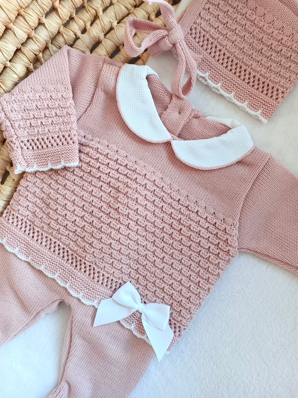 Ensemble naissance en maille personnalisé  – Petite Merveille