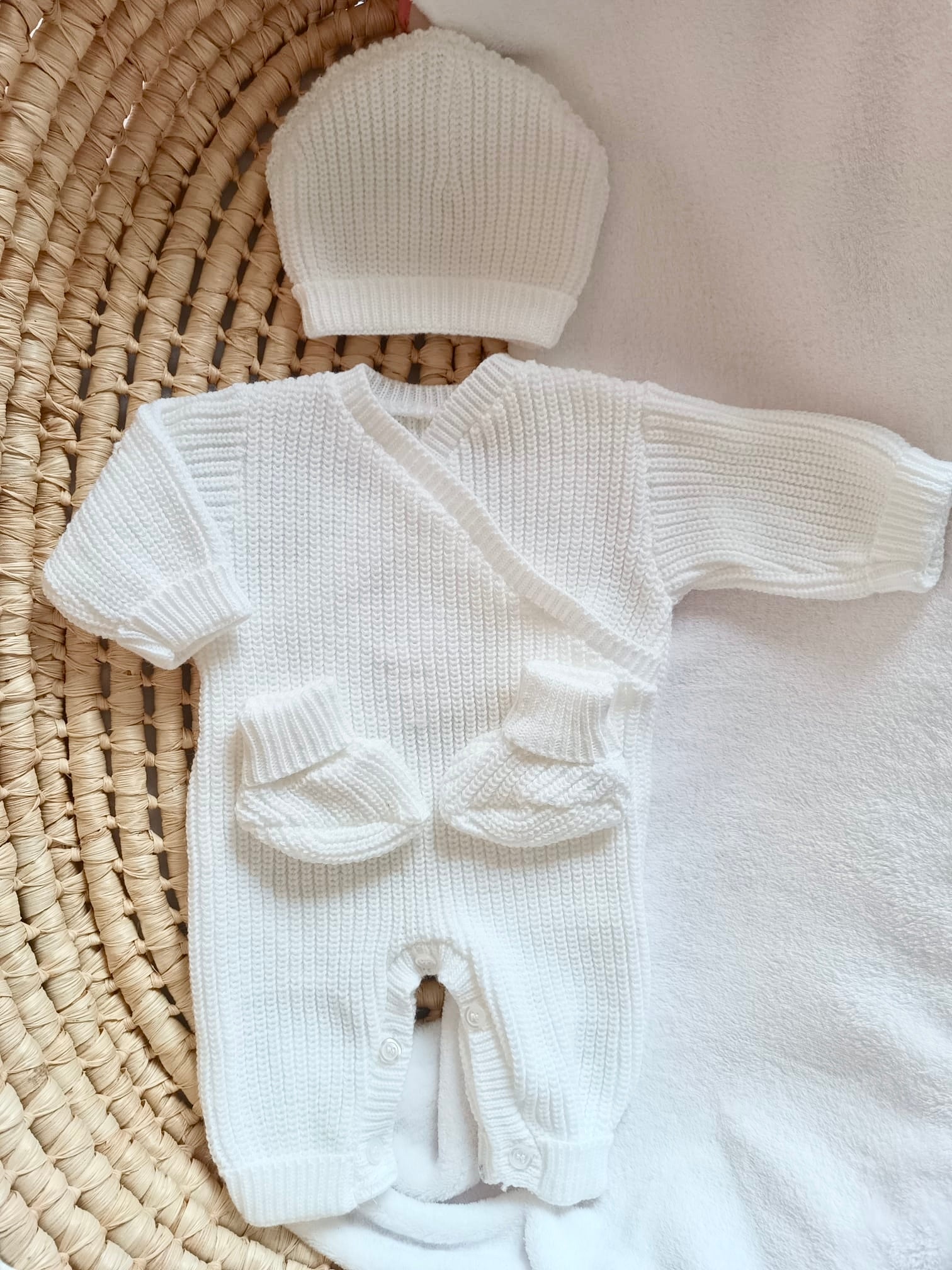 Combinaison maille NOËL, croisé, 0/3 mois, 3 pièces - personnalisable - PLUSIEURS COULEURS -