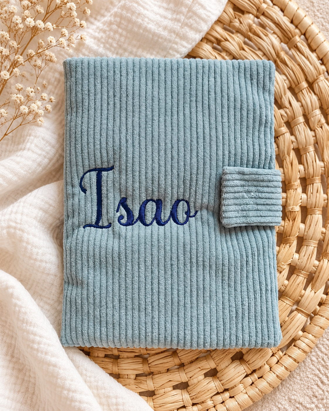 Protège carnet de santé personnalisé bébé - Collection Velours
