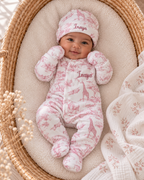 Pyjama naissance personnalisé bébé – 3 pièces en velours, Collection Safari