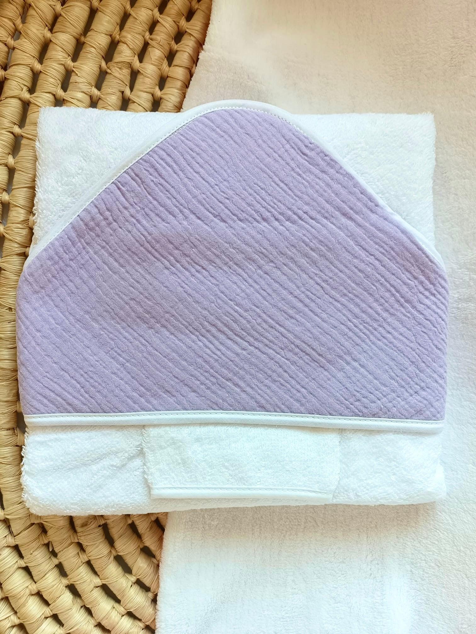Cape de bain personnalisée bébé en gaze de coton