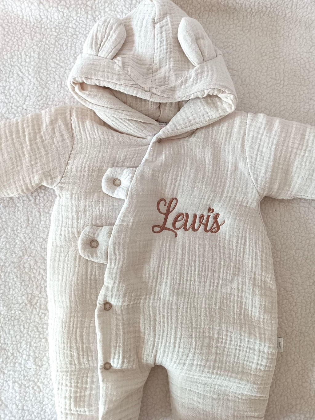 Combinaison pilote bébé personnalisée en gaze de coton