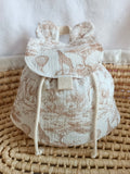 Sac à dos en gaze de coton safari tons beige- personnalisable -