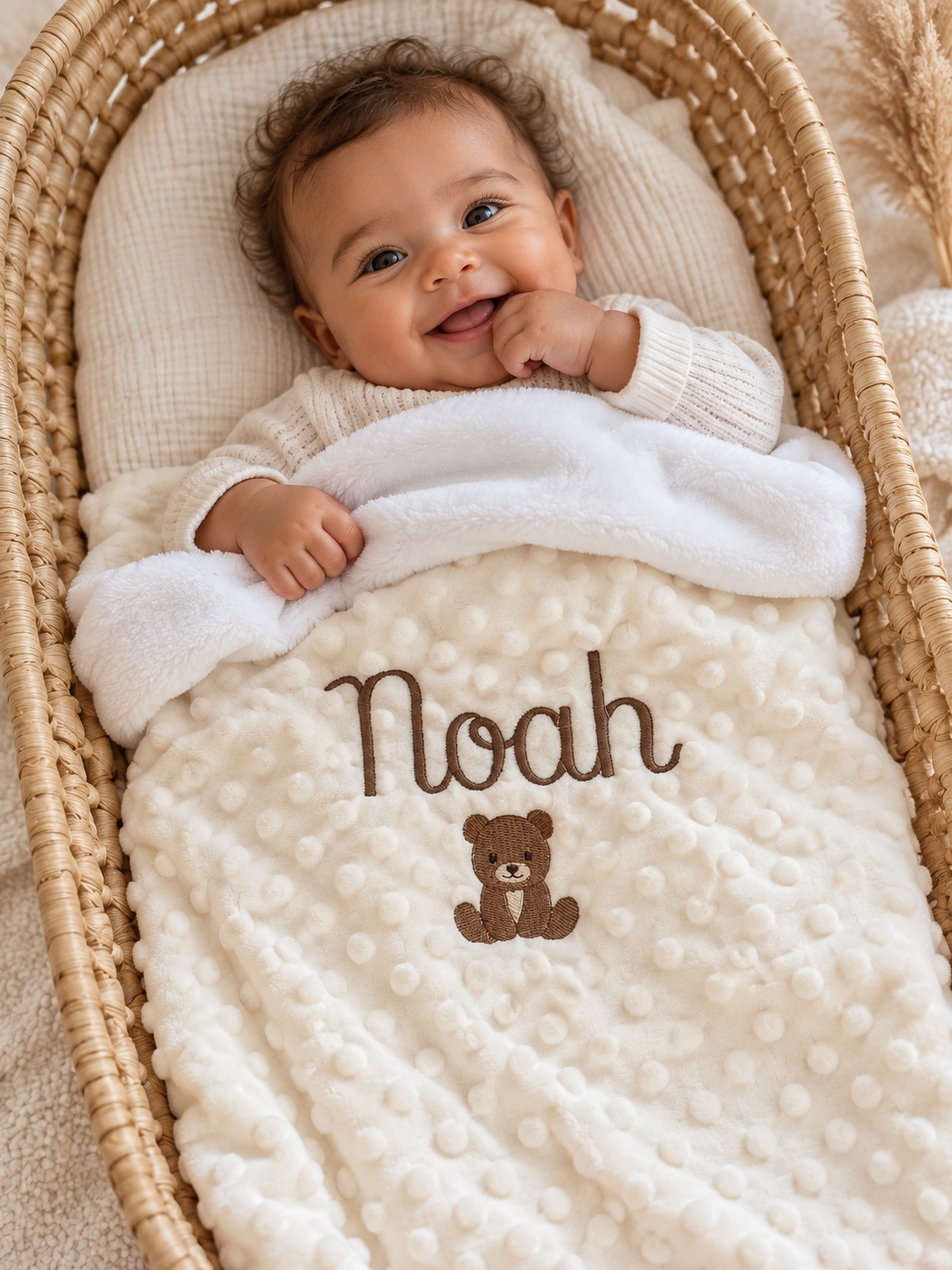 Couverture personnalisée bébé minky