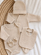Pyjama naissance personnalisé bébé – 5 pièces en gaze de coton