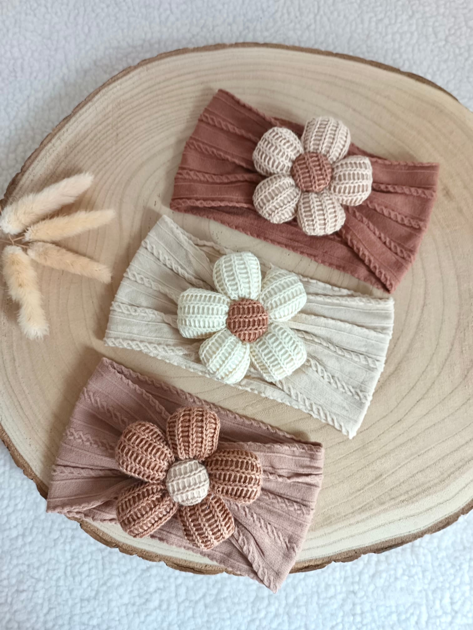Lot bandeaux élastiques fleurs TU