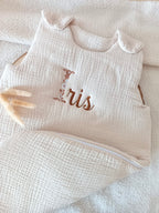 Gigoteuse molletonnée en gaze de coton beige 0/6mois ou 6/24 mois