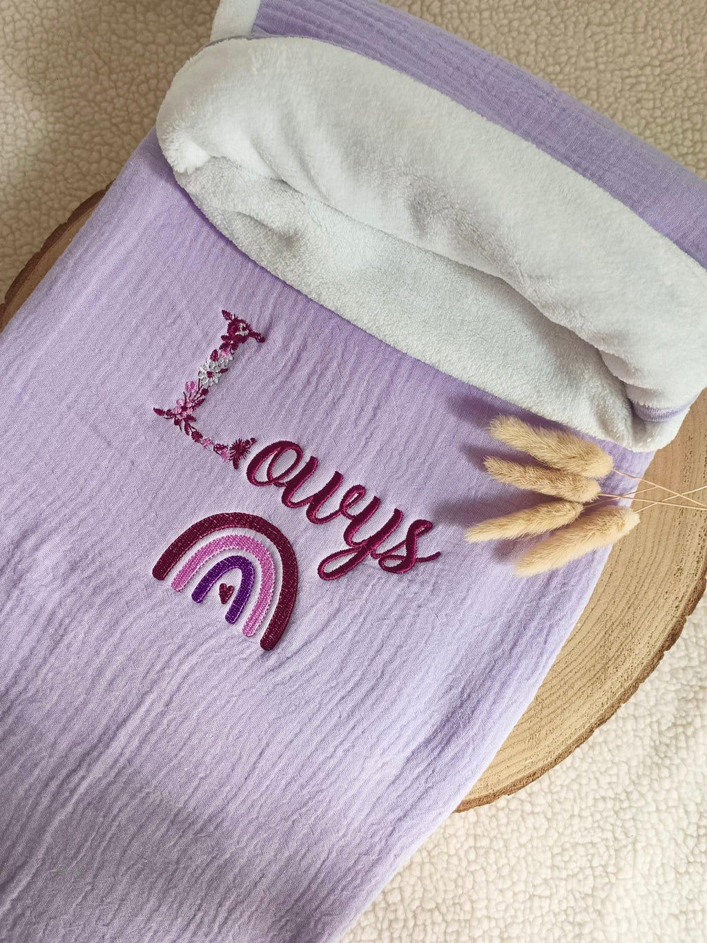 Personalized muslin baby blanket