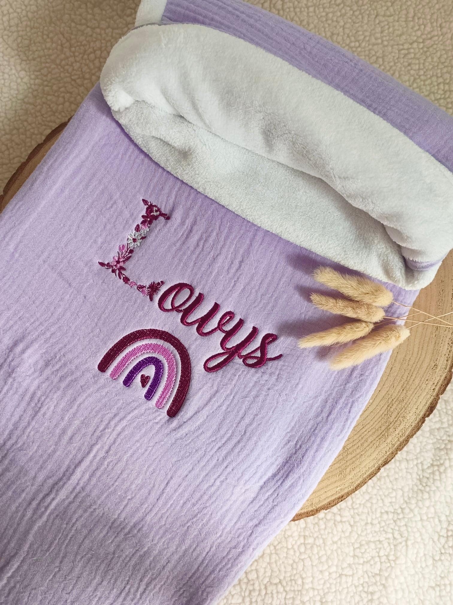 Couverture personnalisée bébé en gaze de coton