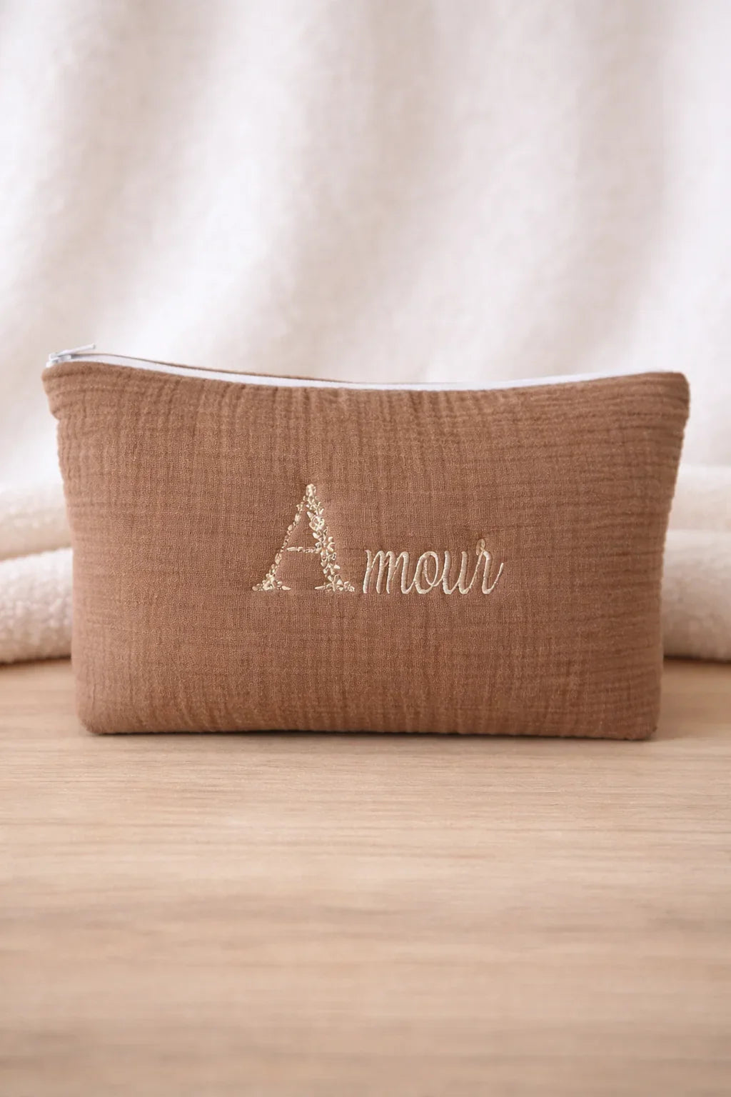 Trousse personnalisée bébé en gaze de coton