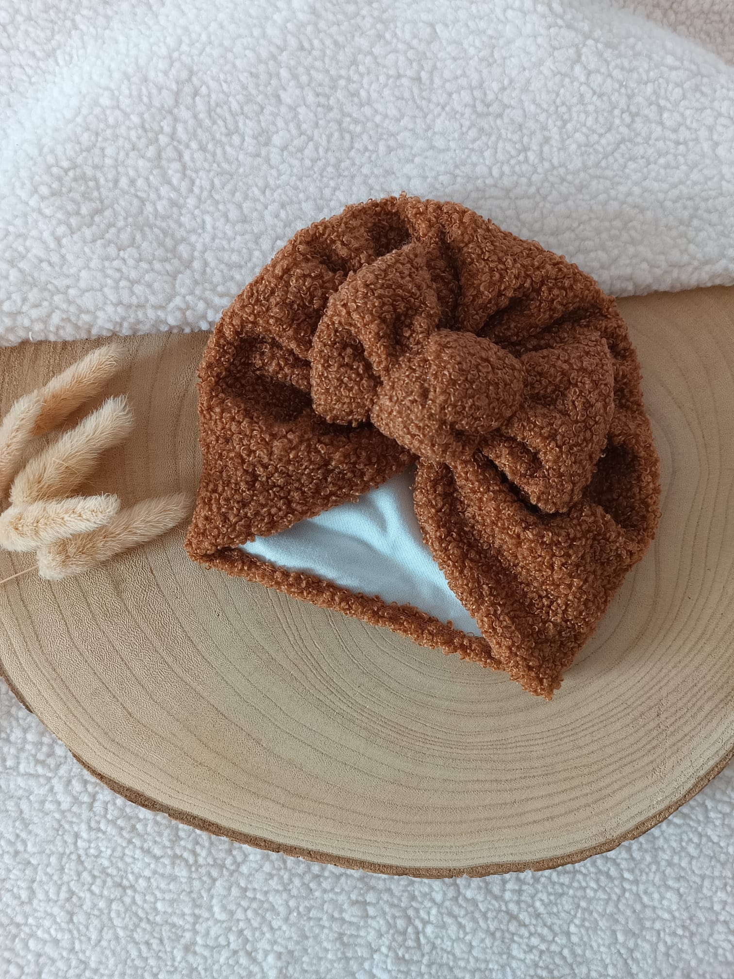 Turbans moumoutes marron foncé/beige/marron 0/6 mois