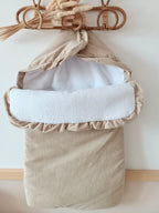 Nid d'ange en velours et polaire beige