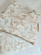 Gigoteuse molletonée en gaze de coton safari tons beige - personnalisable -