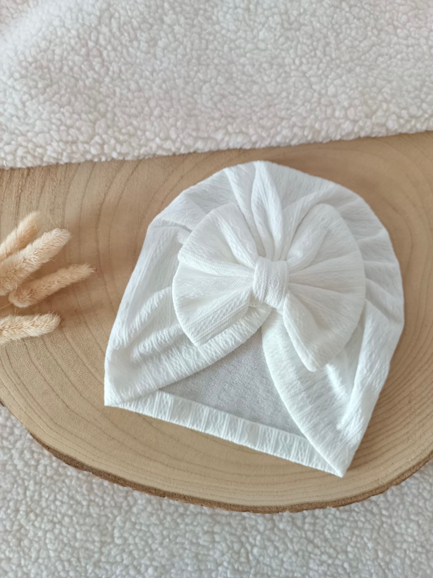 Lot turbans blanc/crème/rose 0/6 mois