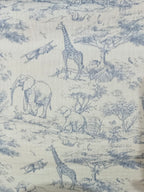 Nid d'ange en gaze de coton safari tons bleuté et polaire blanc -