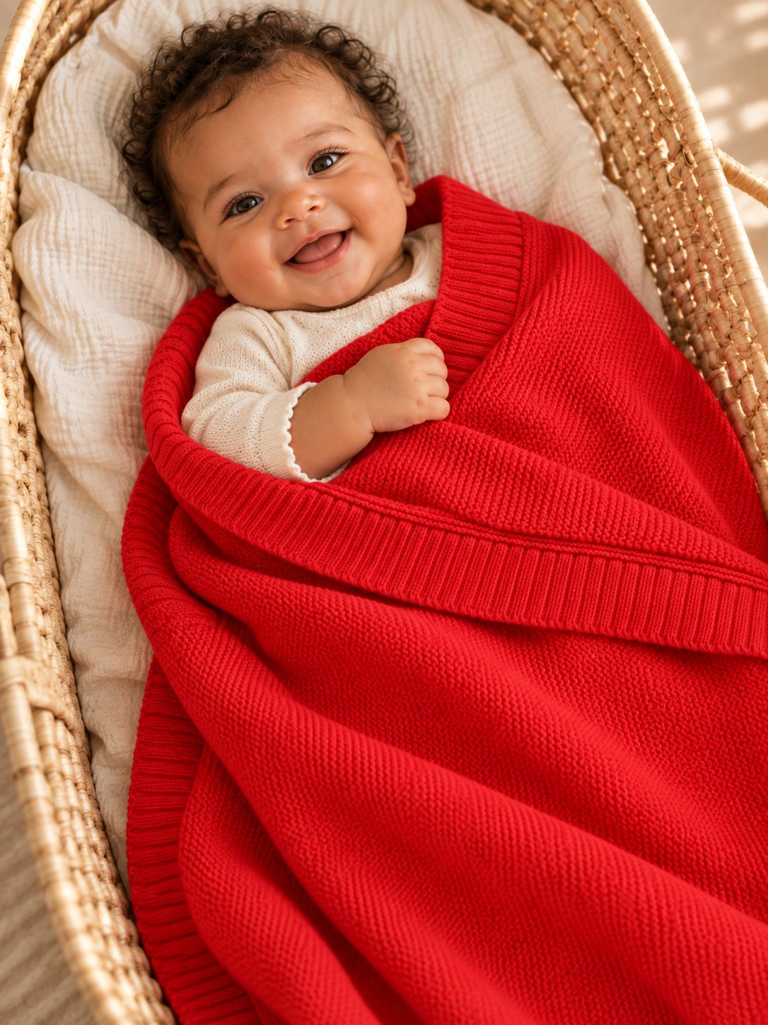Couverture bébé personnalisée à volant en maille