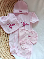 Dors bien velours rose, 5 pièces - plusieurs tailles -