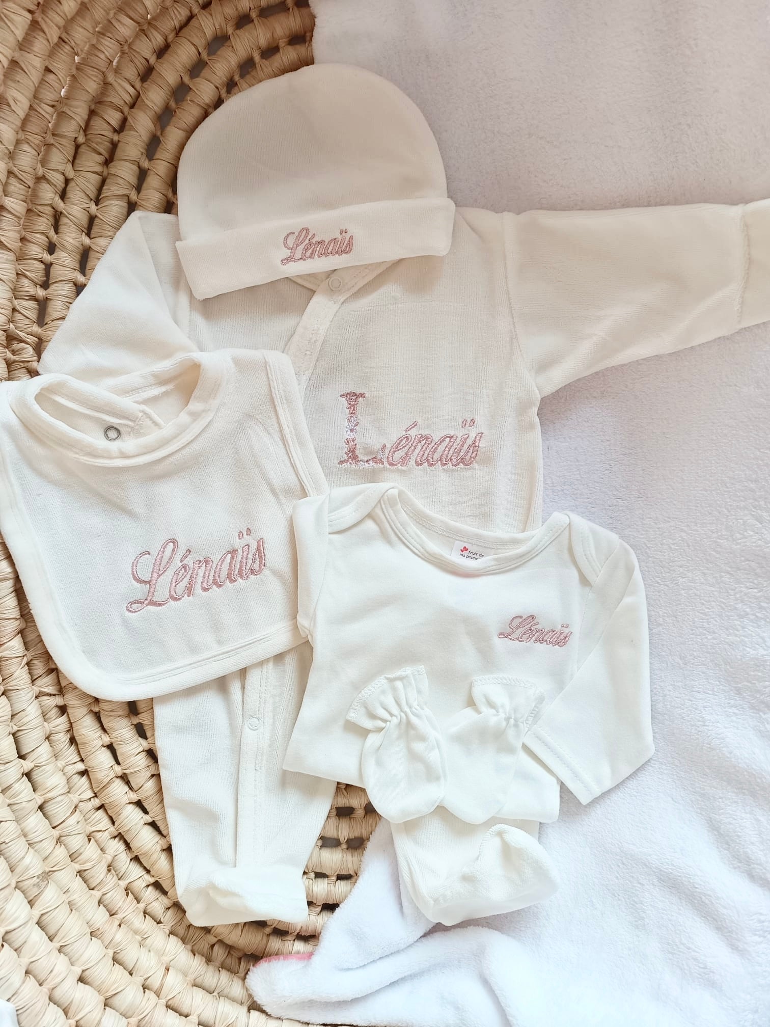 Dors bien velours crème, 5 pièces - plusieurs tailles -