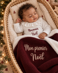 Couverture bébé brodée “Mon premier Noël” – couverture de Noël douce et personnalisée