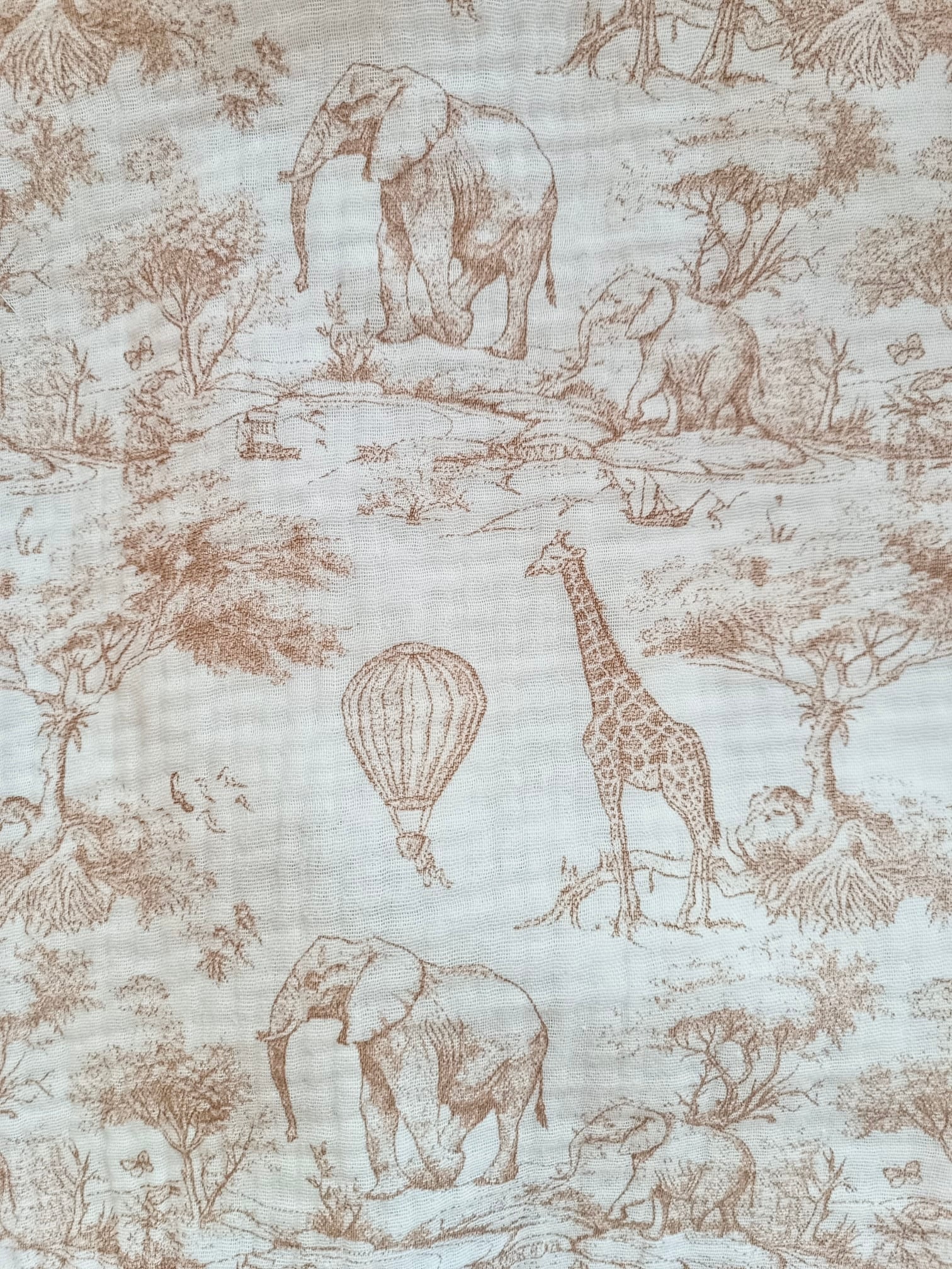 Lange en gaze de coton safari tons beige 60*60 personnalisable