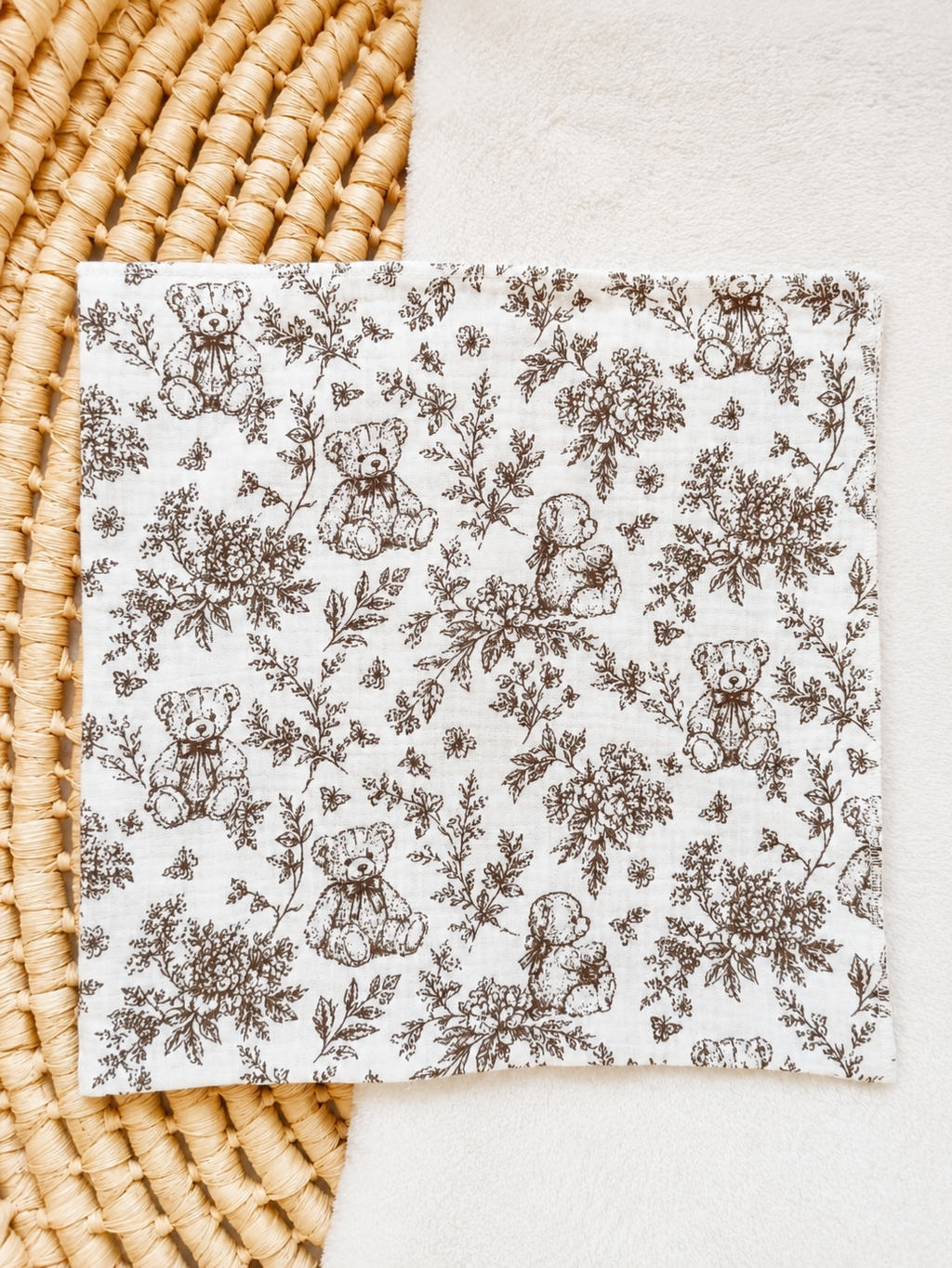 Lange personnalisé bébé en gaze de coton – Rêve d’Ourson