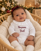 Body bébé brodé « Mon premier Noël » – 0/3 mois