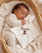 Doudou lange personnalisé bébé en gaze de coton