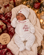 Ensemble bébé Mon Premier Noel brodé - 4 pièces en velours - 0/3 mois