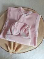 Dors bien velours vieux rose, 3 pièces
