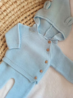 Tenue de naissance personnalisée oreilles ours – 2 pièces avec legging pieds 0-3 mois