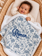 Couverture personnalisée bébé en gaze de coton – Rêve d’Ourson