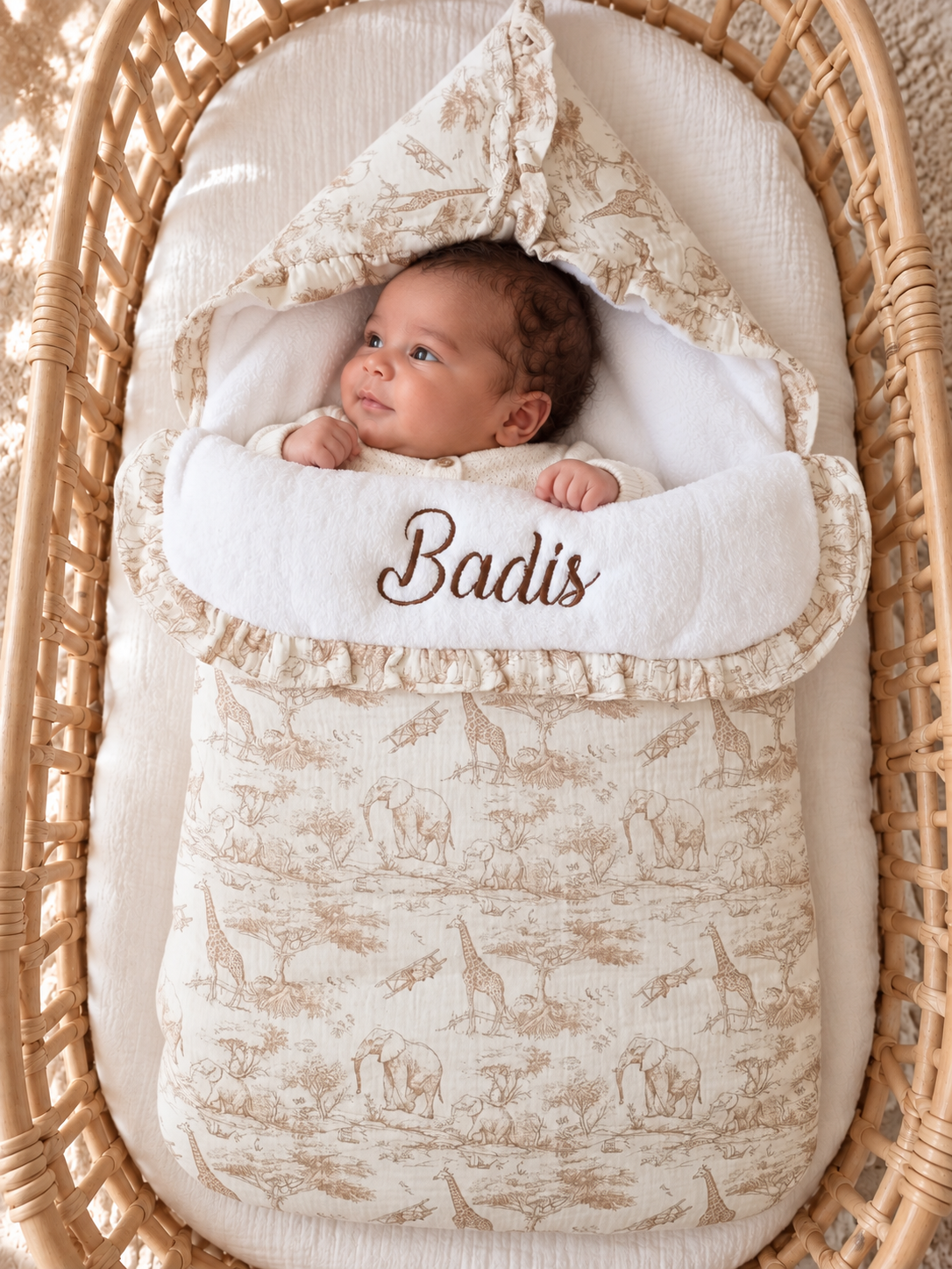 Nid d’ange personnalisé bébé – Collection Safari