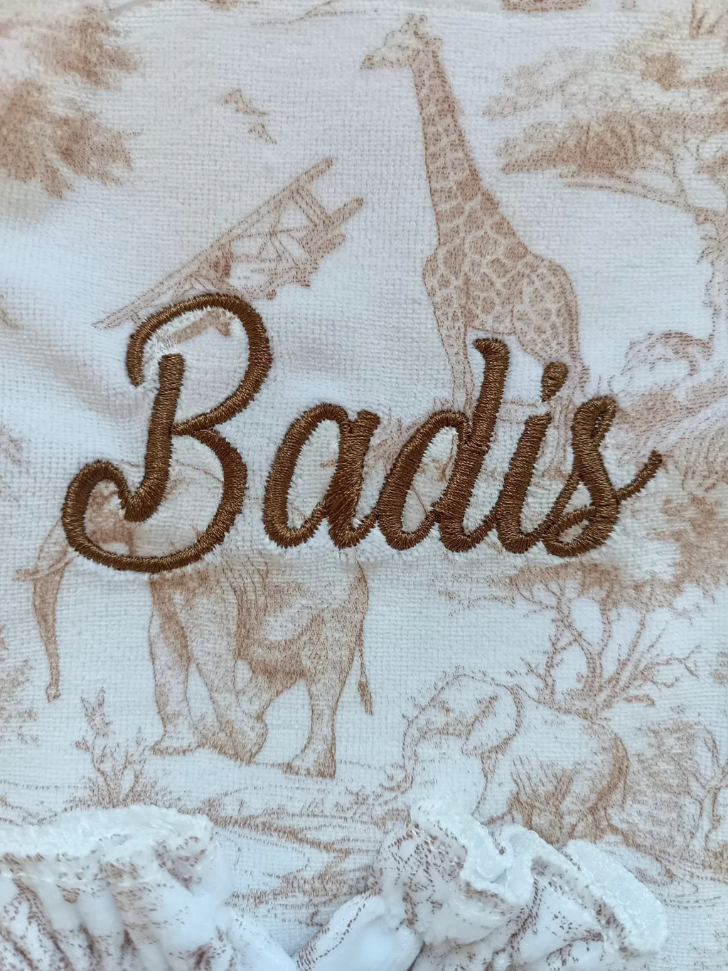 Pyjama bébé velours 3 pièces personnalisé – Safari