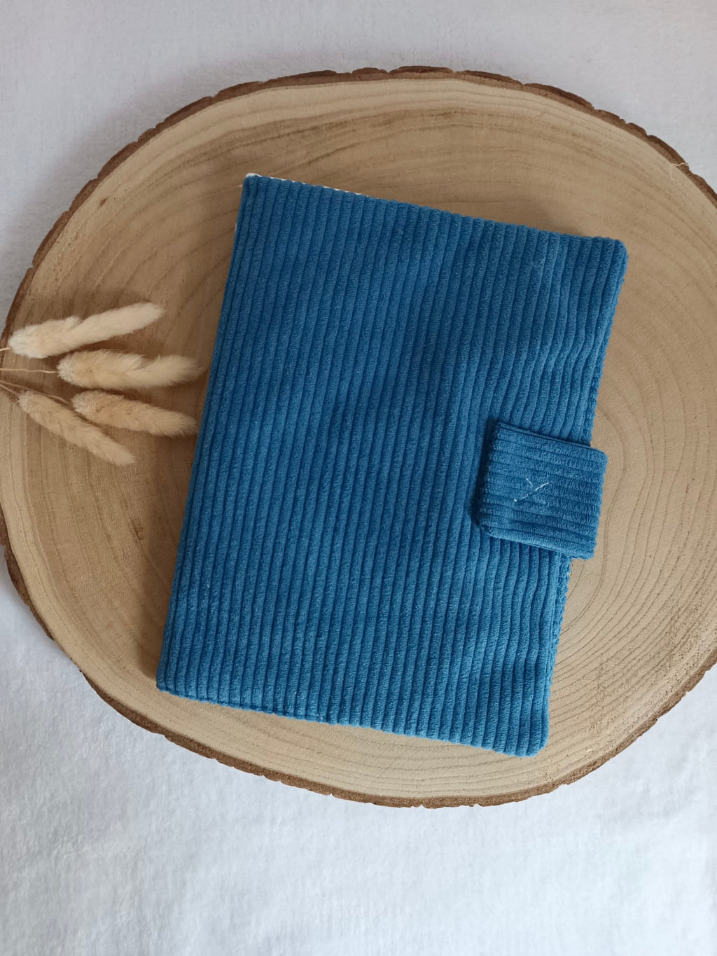 Protège carnet de santé velours bleu marine - personnalisable -