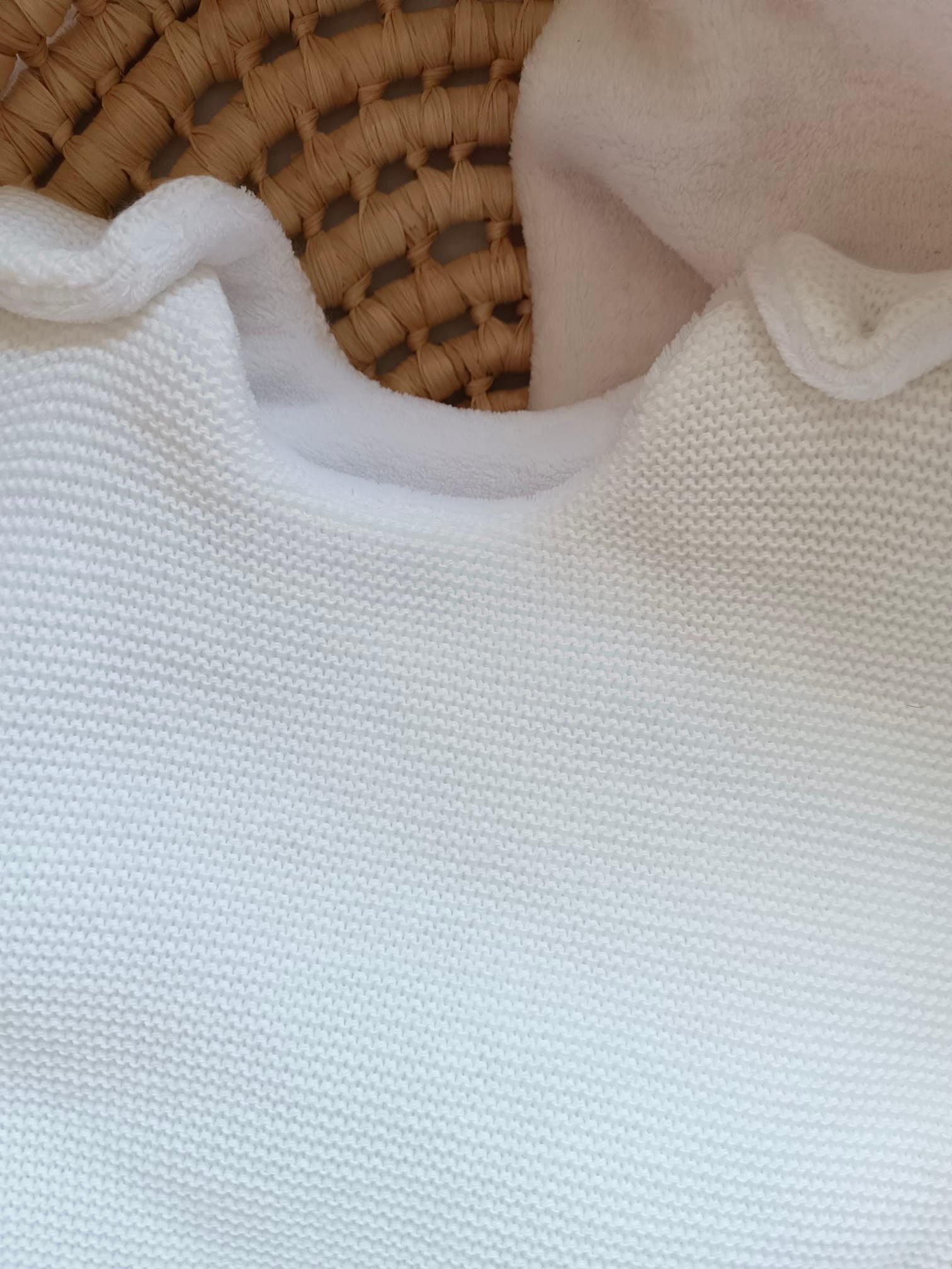 Gigoteuse molletonnée en maille blanc et polaire blanc - personnalisable -