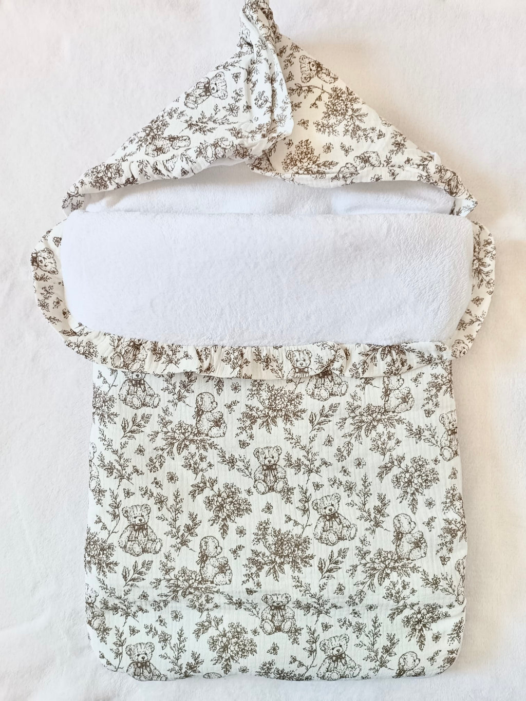 Nid d'ange bébé personnalisé en gaze de coton - Rêve d'Ourson