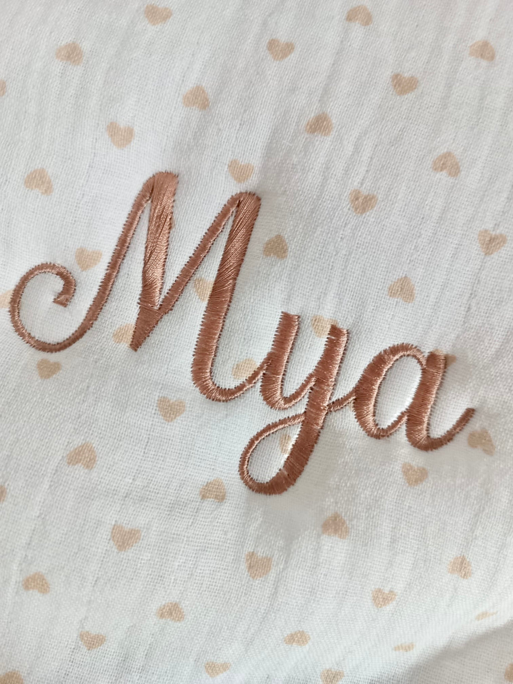 Gigoteuse molletonnée en gaze de coton cœurs beige