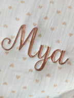 Gigoteuse molletonnée en gaze de coton cœurs beige