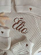 Combinaison maille beige, croisé, 0/3 mois, 3 pièces - personnalisable -