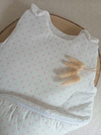 Gigoteuse molletonnée en gaze de coton cœurs rose