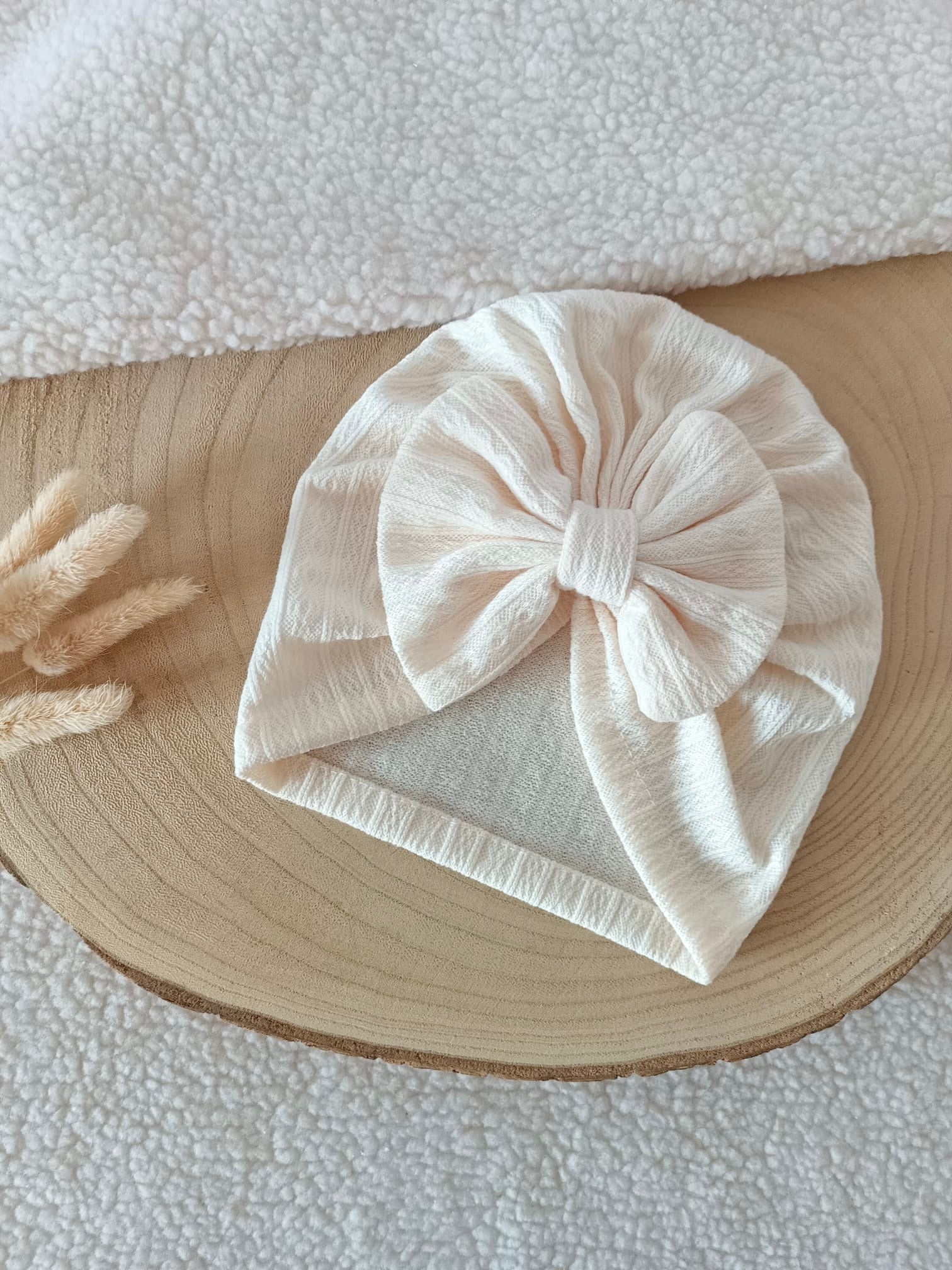 Lot turbans blanc/crème/rose 0/6 mois